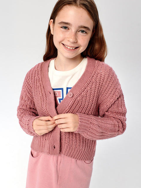 Sinsay Girl's Pastel Pink Knitted Cardigan | Sinsay In Lebanon