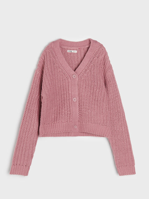 Sinsay Girl's Pastel Pink Knitted Cardigan | Sinsay In Lebanon