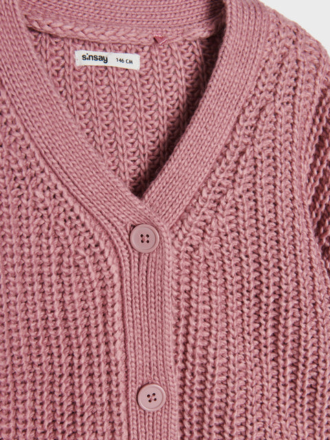 Sinsay Girl's Pastel Pink Knitted Cardigan | Sinsay In Lebanon