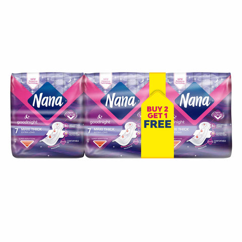 Nana Ladies Maxi Good Night 7 Pads 2+1Free