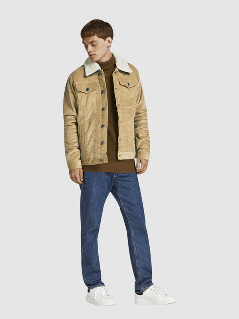 Jack & Jones Men's Beige Velvet Ribbed Jacket |Jack & Jones In Lebanon