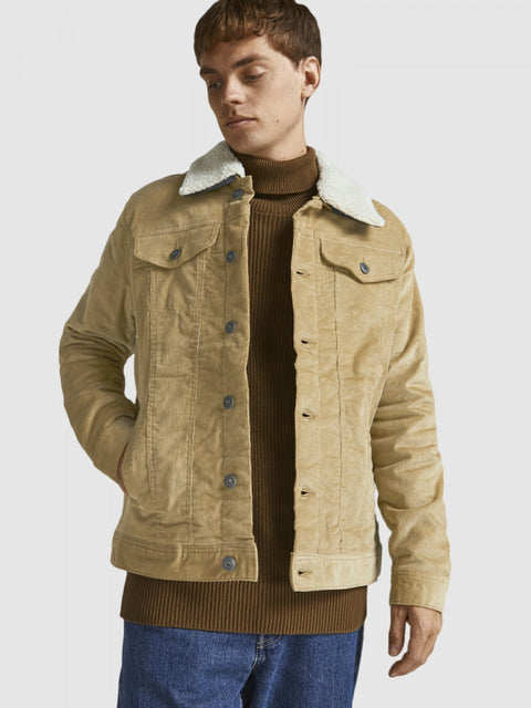 Jack & Jones Men's Beige Velvet Ribbed Jacket |Jack & Jones In Lebanon