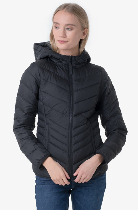 Tom Tailor Women's Black Hooded Quilted Jacket | Tom Tailor In Lebanon