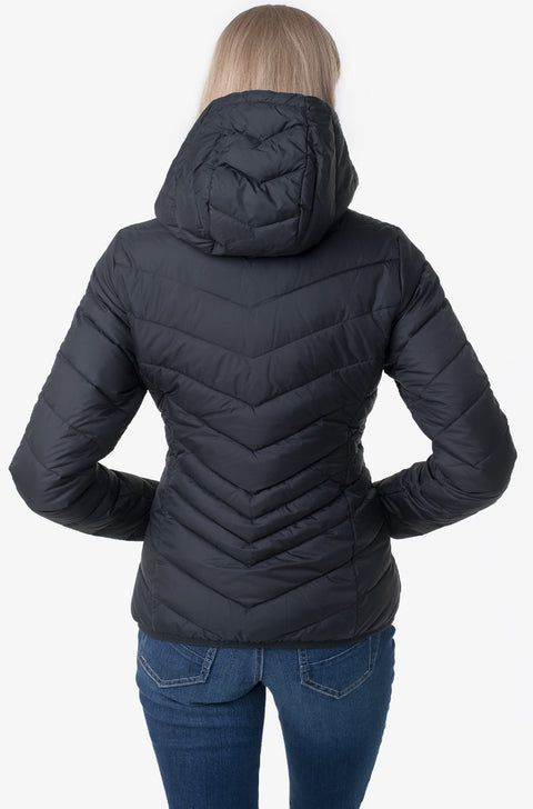 Tom Tailor Women's Black Hooded Quilted Jacket | Tom Tailor In Lebanon