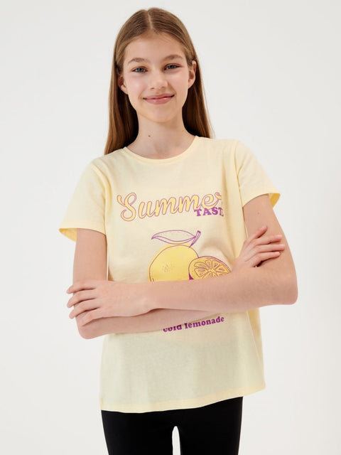 Sinsay Girl's Yellow Short-Sleeve T-Shirt ANFK1007
