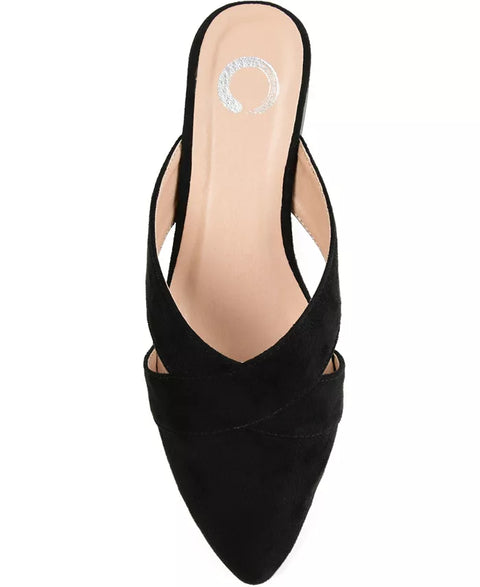 Journee Collection Women's Black Giada Pointed Toe Slip On Sandals | Journee Collection In Lebanon
