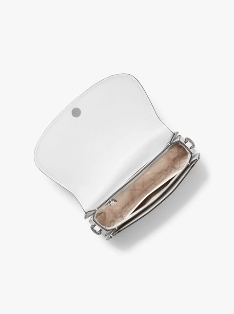 Michael Kors Women's White Mila Medium Leather Saddle Bag | Michael Kors In Lebanon