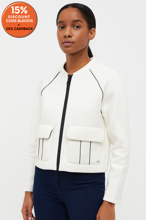 Vero Moda Women's White Cropped Jacket |Vero Moda  in Lebanon