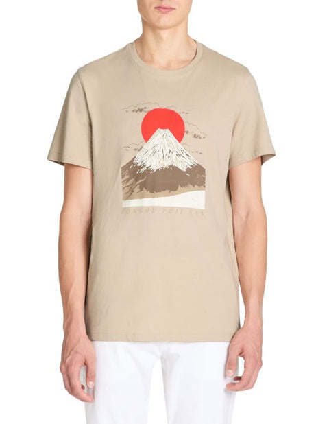 Celio Men's Taupe Graphic Printed  T-Shirt | Celio in Lebanon
