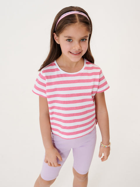 Sinsay Girl's White/Pink Stripe T-Shirt | Sinsay In Lebanon