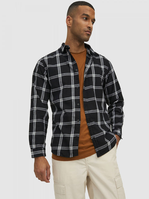 Jack & Jones Men's Black Essentials Check Twill Shirt | Jack & Jones In Lebanon