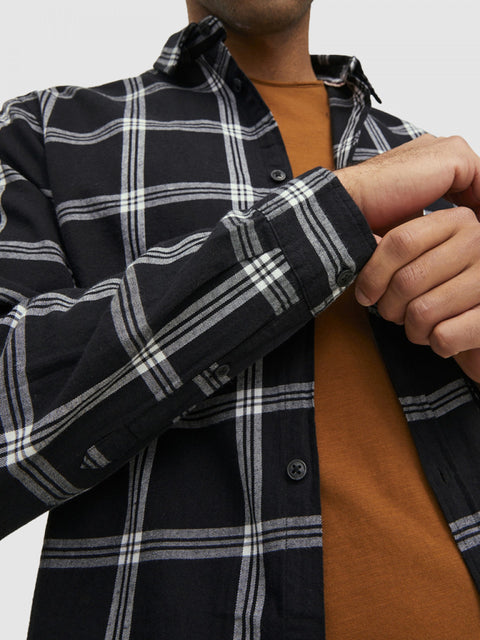 Jack & Jones Men's Black Essentials Check Twill Shirt | Jack & Jones In Lebanon