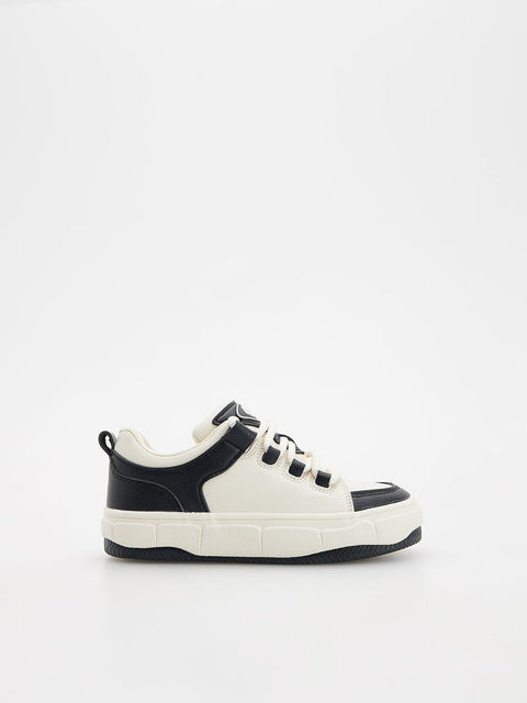 Reserved Kid's White & Black Sport Low Top Sneakers |Reserved In Lebanon