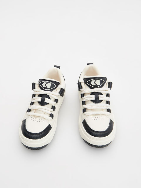Reserved Kid's White & Black Sport Low Top Sneakers |Reserved In Lebanon