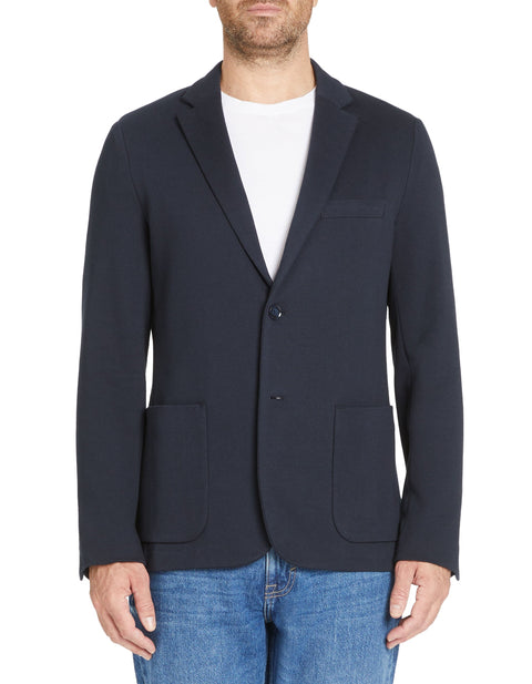 Celio Men's Navy Textured Knit Blazer | Celio In Lebanon