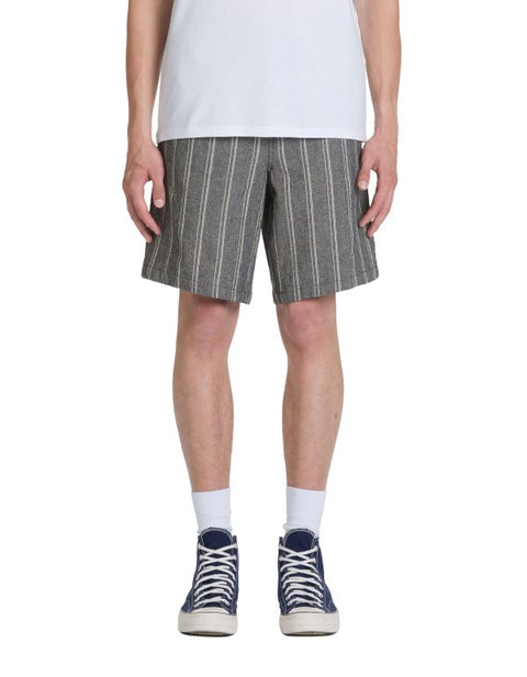 Celio Men's Dark Gray Striped Cotton Bermuda Shorts | Celio In Lebanon