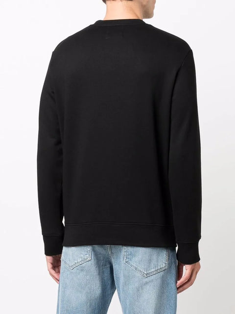 Emporio Armani Men's Black  With White Logo Print Sweatshirt    | Emporio Armani  in Lebanon