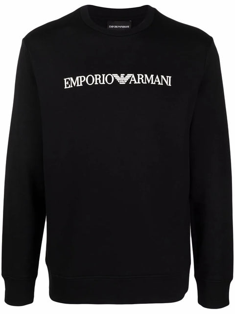 Black Emporio Armani sweatshirt on a white background