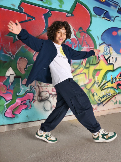 Sinsay Boy's Navy Elastic Waist Trouser | Sinsay In Lebanon