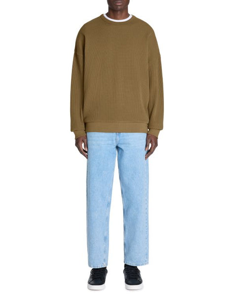 Celio Men's Khaki Oversized Round Neck Sweatshirt|Celio In Lebanon