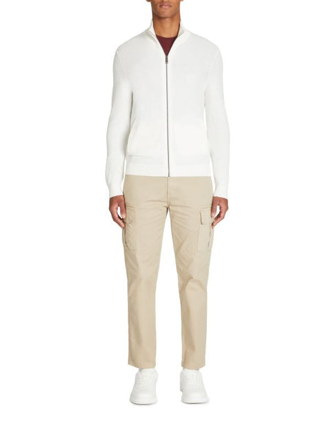 Celio Men's White Cotton High Neck Cardigan|Celio In Lebanon