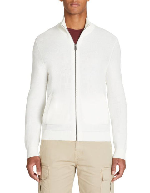 Celio Men's White Cotton High Neck Cardigan|Celio In Lebanon
