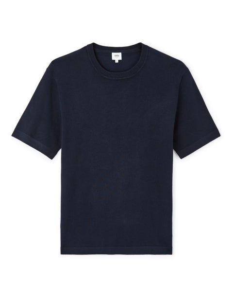 Celio Men's Navy Jehinata Boxy Crew Neck Knitted T-Shirt | Celio In Lebanon