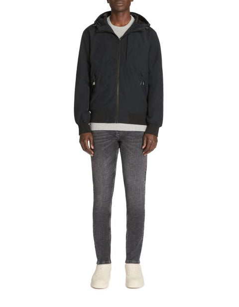 Celio Men's Black Hooded Zip-Up Bomber Jacket|Celio In Lebanon