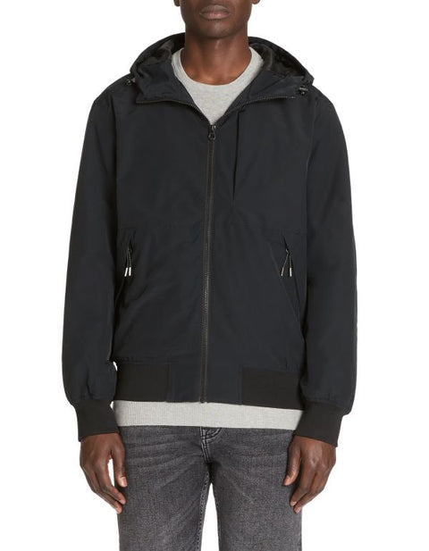Celio Men's Black Hooded Zip-Up Bomber Jacket|Celio In Lebanon