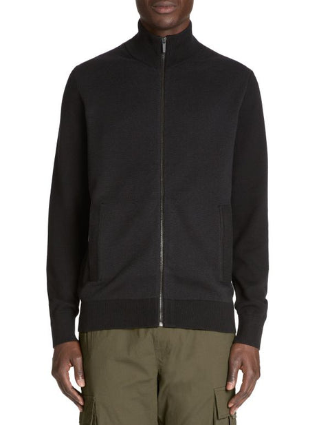 Celio Men's Black Stand Up Collar Zip-Up Cardigan|Celio In Lebanon