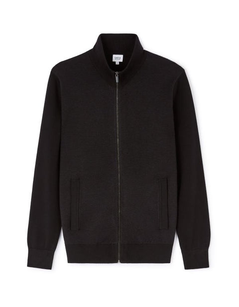 Celio Men's Black Stand Up Collar Zip-Up Cardigan|Celio In Lebanon
