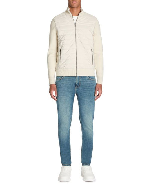 Celio Men's Light Beige High Neck Cotton Blend Jacket|Celio In Lebanon