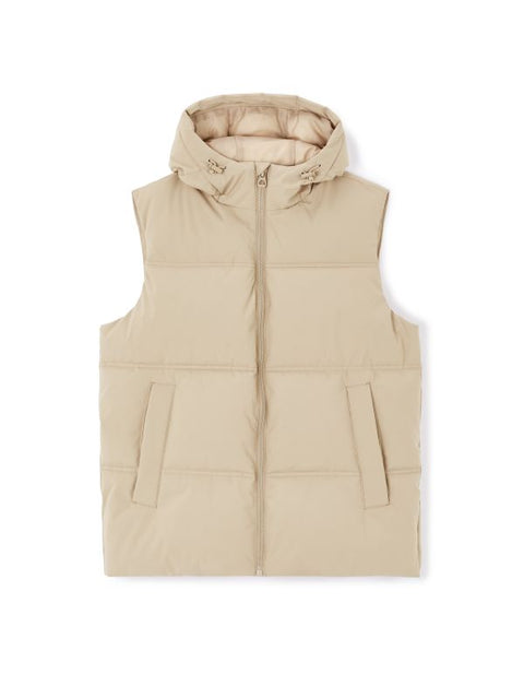 Celio Men's Beige Warm Hooded Puffer Vest | Celio In Lebanon