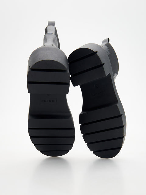 Reserved Women's Black Ankle Boots With A Tractor Sole | Reserved In Lebanon