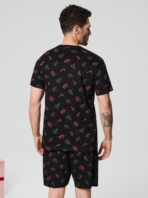 Sinsay Men's Black Christmas Printed 2 pcs Pajama Set |Sinsay In Lebanon