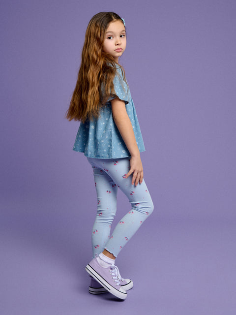 Sinsay Girl's Light Blue Floral Legging  | Sinsay in Lebanon