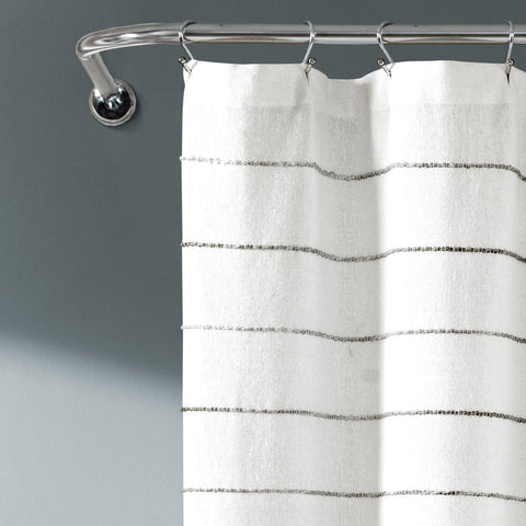 Lush Decor Grey Multi Ombre Stripe Yarn Dyed Cotton Shower Curtain | Lush Decor In Lebanon