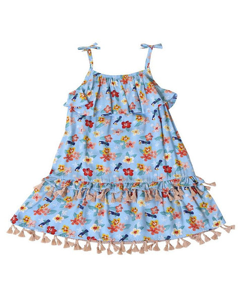 Kinderkind Girl's Blue Dress ABFK452(ma4)
