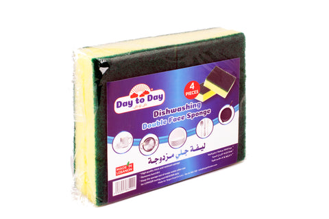 Day To Day Dishwashing Double Face Sponge 4pcs