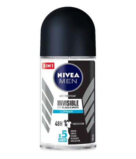 Nivea Men Black & White Invisible Fresh Roll-on 50ml | Nivea In Lebanon