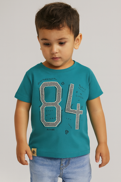 Mango Baby Boy's Aqua Graphic T-Shirt |Mango In Lebanon