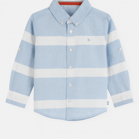 Boboli Boy's White/Blue Striped Shirt| Boboli in Lebanon
