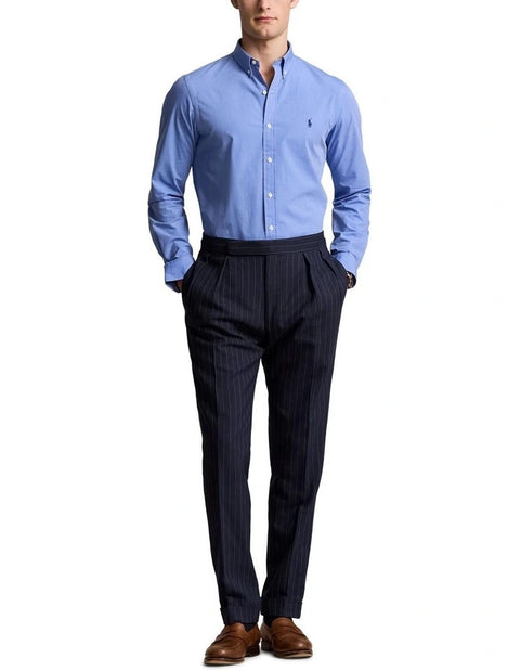 Polo Ralph Lauren Men's Blue Slim Fit Stretch End-On-End Shirt | Polo Ralph Lauren In Lebanon