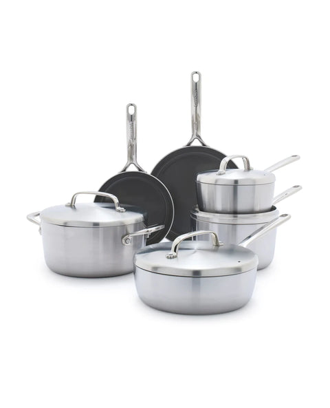 The Original Green Stainless Steel Cookware Set 10PC  Mirror Handles | The Original Green Pan In Lebanon