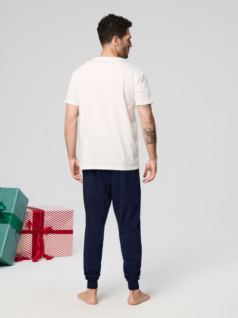 Sinsay Men's Navy & Off White Holiday Spirit Pajama Set 2pcs | Sinsay In Lebanon