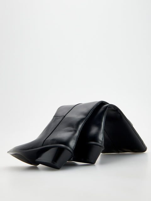 Reserved Women's Black Leather High Top Boots | Reserved In Lebanon