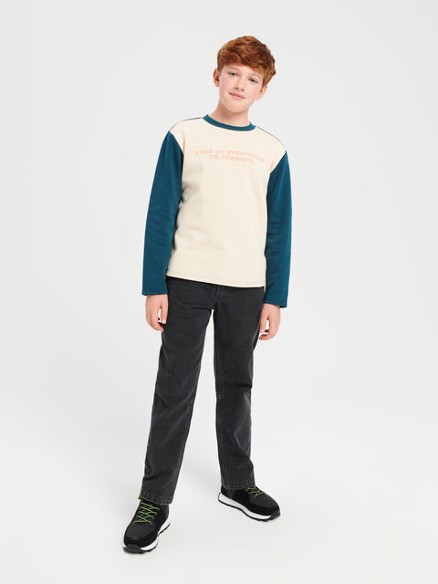 Sinsay Boy's Washed Black Wide Leg High Waist Jeans | Sinsay In Lebanon