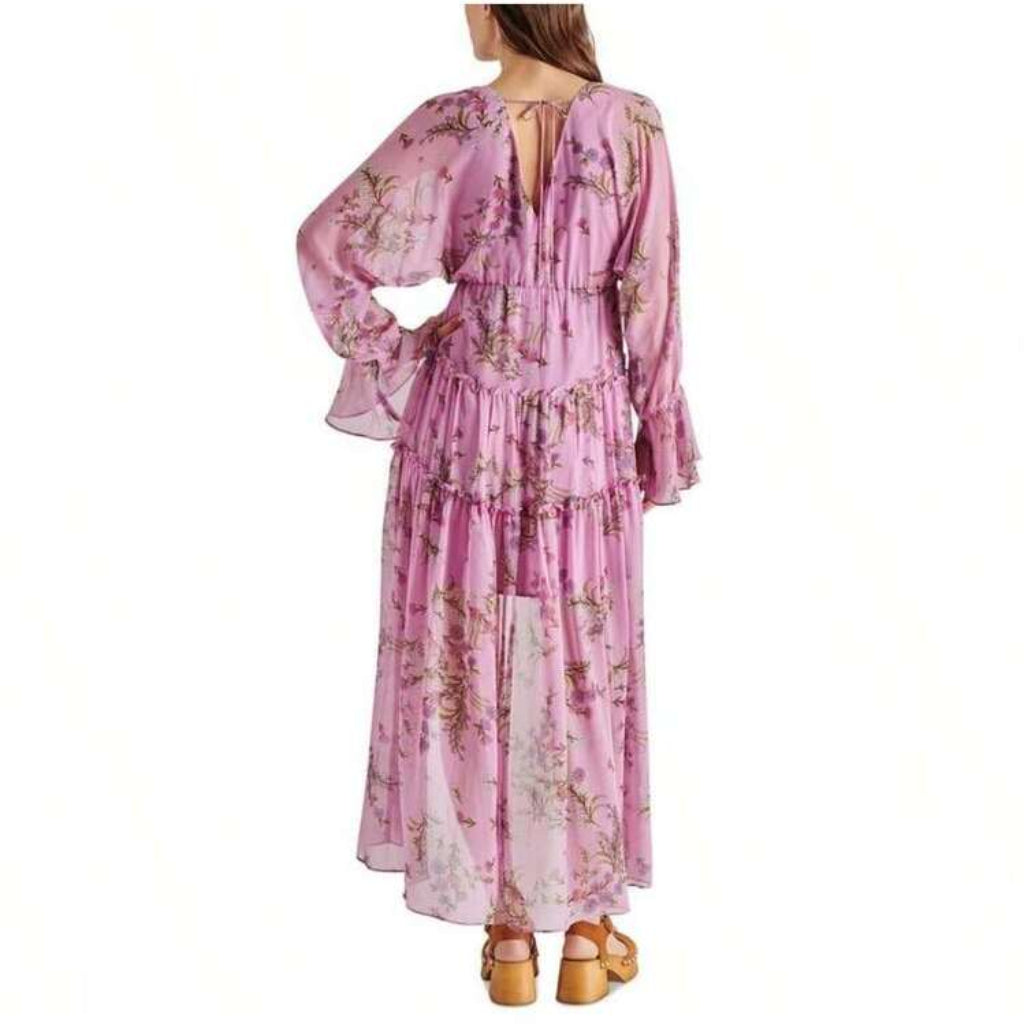 Steve Madden Women's Purple Floral High-Low Maxi Dress