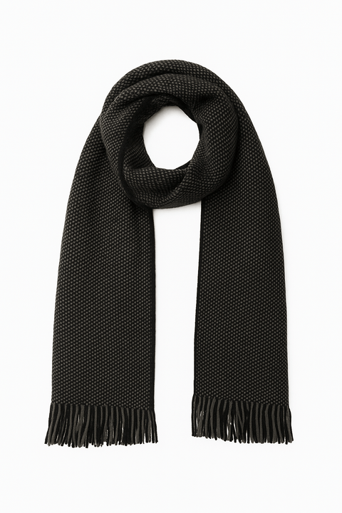H&M Men's Black Checkered Knitted Scarf | H&M In Lebanon