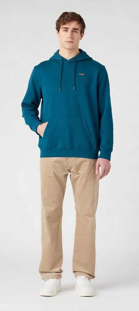Wrangler Men's Deep Teal Green Logo Hoodie |Wrangler In Lebanon